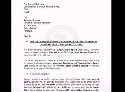 Young Africans Sports Club is not happy with yesterday’s game