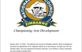 Napoleon Nyanhi appointed as the new Director National Arts Council of Zimbabwe