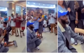 Jet-Set Romance: Two Young Nigerian Men Propose To American Sugar Mamas At An Airport