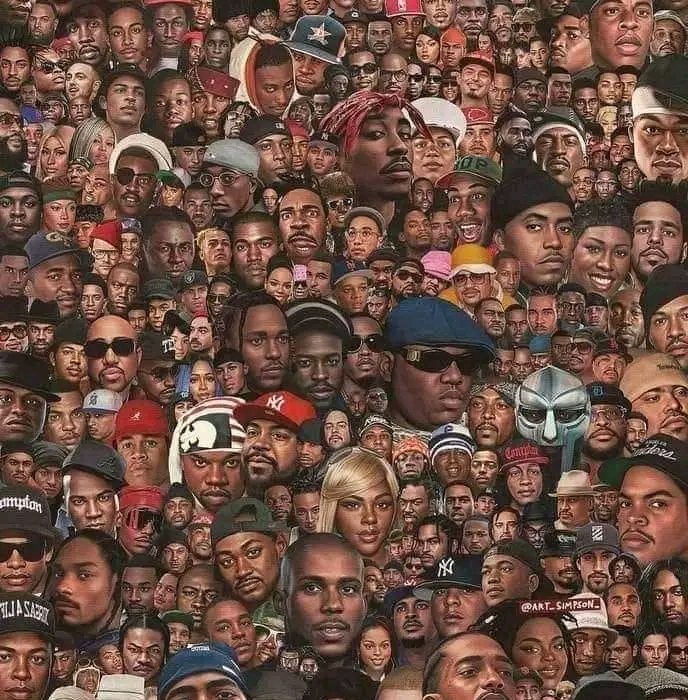 Name any five rappers from the picture below