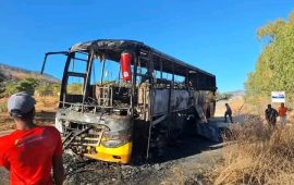 Passengers Escape Unhurt as Inter-Africa Bus Catches Fire