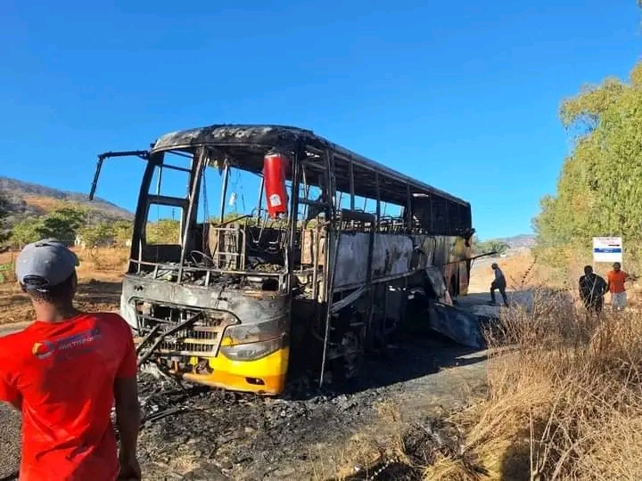 Passengers Escape Unhurt as Inter-Africa Bus Catches Fire