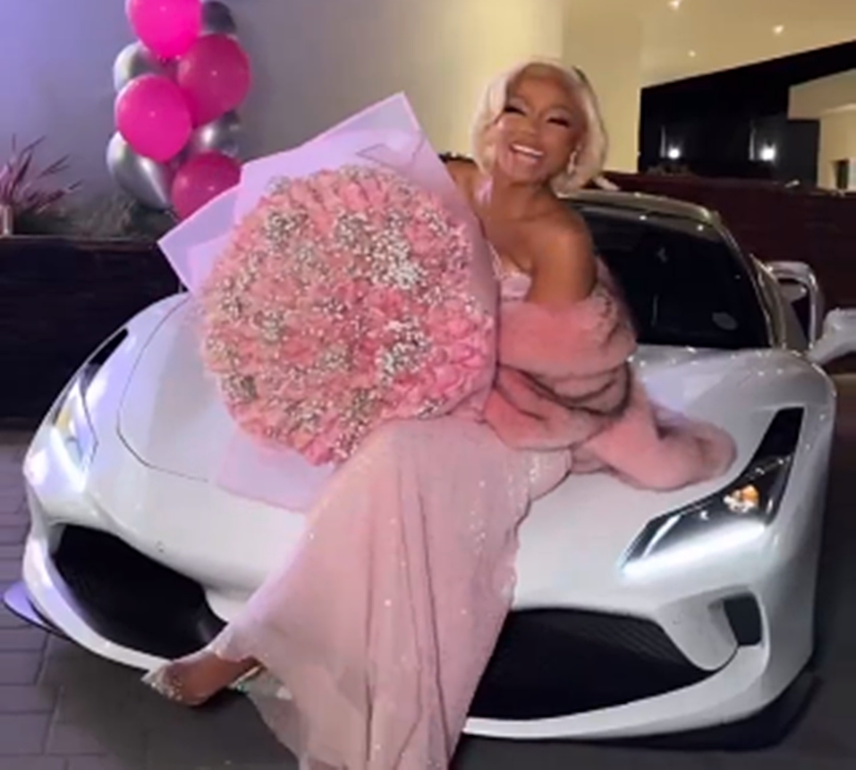 Bonang Matheba spotted with another R5 million Ferrari