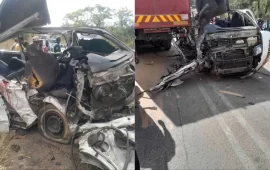 Deadly Crash Near Mazowe Dam: 5 Dead as Kombi and Truck Collide [Pictures]