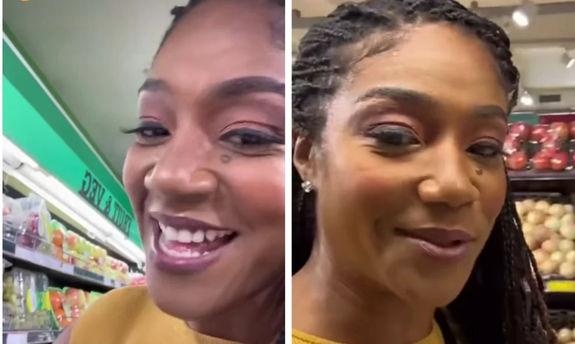 US Actress Tiffany Haddish Celebrates Seeing Fruits And Groceries In A Zimbabwean Supermarket