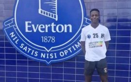 Legends Academy star Tadiwa Joshua Chakuchichi trains at Everton FC