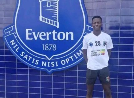 Legends Academy star Tadiwa Joshua Chakuchichi trains at Everton FC