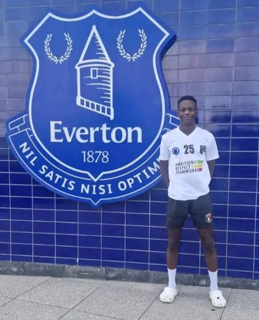 Legends Academy star Tadiwa Joshua Chakuchichi trains at Everton FC