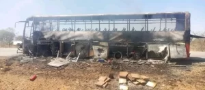 Passengers Cheat Death After Another Cross-Border Bus Catches Fire In Masvingo