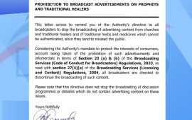 BAZ Cracks Down on Prophets and Healers’ Adverts on Radio and TV