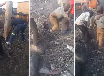 WATCH: Neighbours Scurry To Rescue A Boy Trapped Inside A Drainage Pipe While Playing In Bulawayo