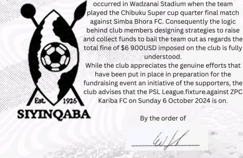 Highlanders FC Confirm Participation in PSL Fixture Against ZPC Kariba Amid Boycott Speculation