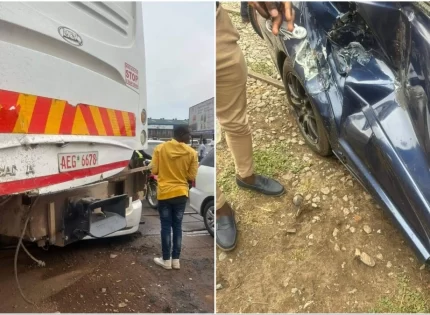 Bus Collides With A Train And Crashes Into Several Cars In Harare Accident