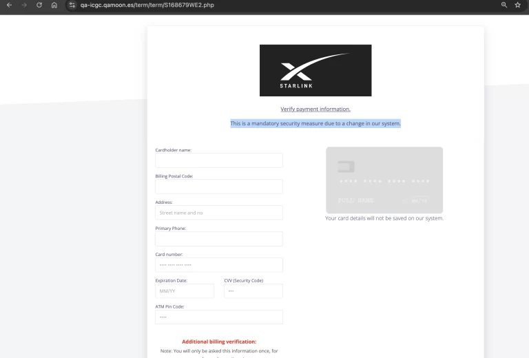 Beware: Hackers Targeting Starlink Subscribers in Sophisticated Phishing Scam