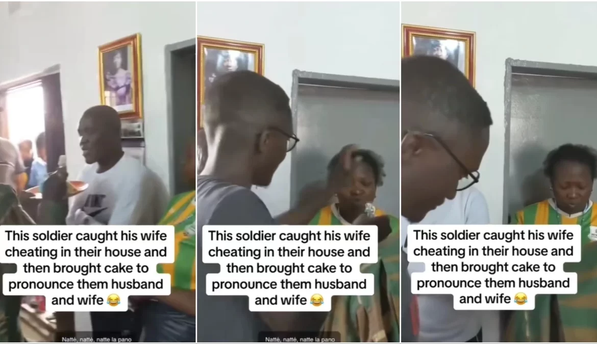 WATCH: Soldier Caught Wife Cheating With Boyfriend And Made Them Exchange Wedding Vows