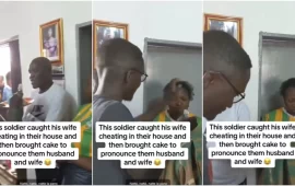 WATCH: Soldier Caught Wife Cheating With Boyfriend And Made Them Exchange Wedding Vows