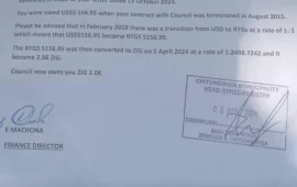 Outrage as Worker’s $5 000 USD Arrears Slashed to 8 Cents by Chitungwiza Council