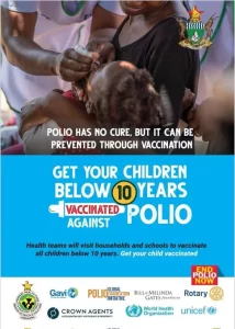 Parents Urged To Take Their Children Under 10 Years Of Age For Polio Vaccination From 26-29 November