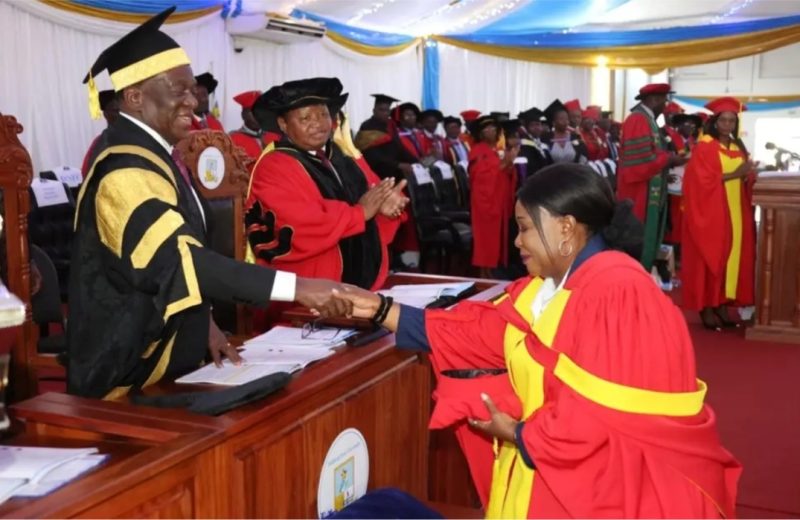 From O’Level to PhD: President Mnangagwa Reflects on His Wife’s Academic Journey After She Graduates with a PhD in Tourism and Hospitality Management