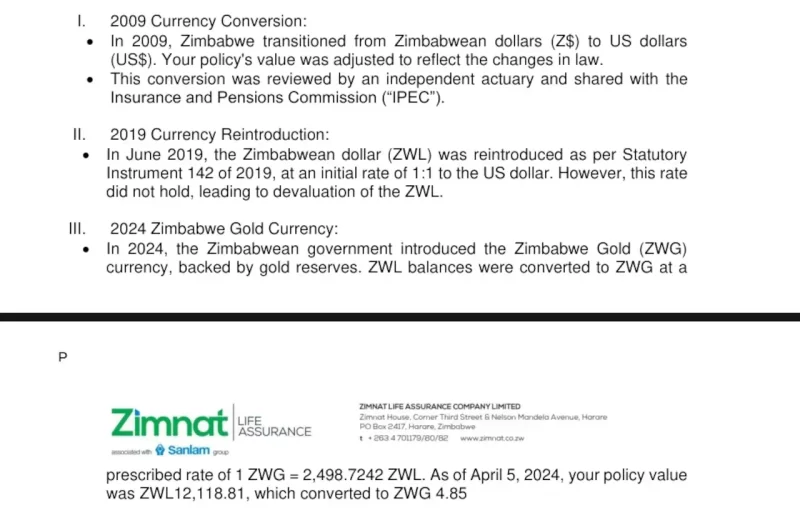 Zimbabwe Is a Crime Scene! Fury as Man Receives Less Than US for 15-Year Insurance Policy