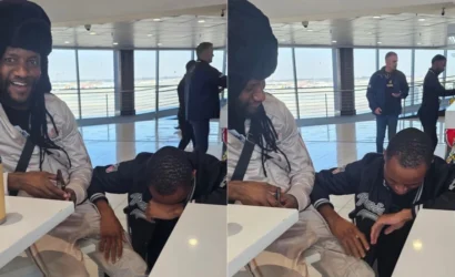 Pics: Fan Bursts into Tears After Meeting Winky D at the Airport