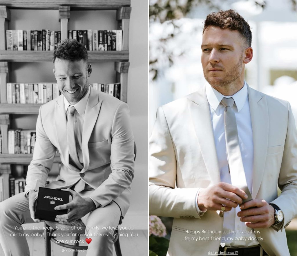 Proteas David Miller Camilla birthday letter