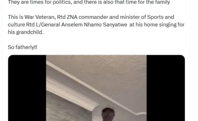 His other side: Rtd General Sanyatwe sings for his grandchild (video)