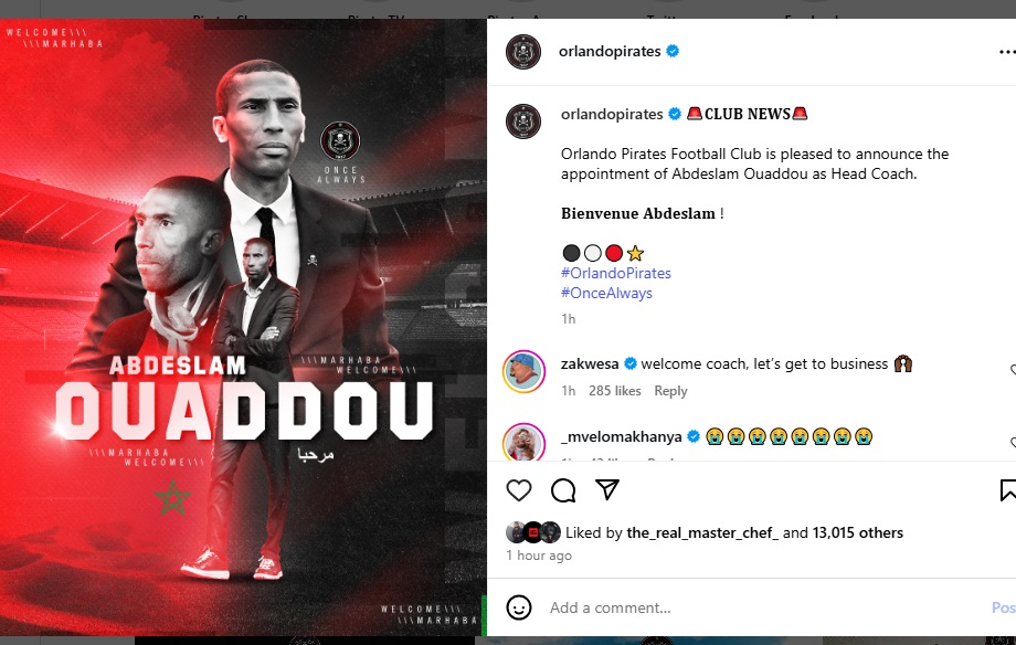 Abdeslam Ouaddou Orlando Pirates
