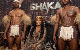 Shaka iLembe’s Nomzamo Mbata and Lemogang Tsipa’s off-camera pictures go viral