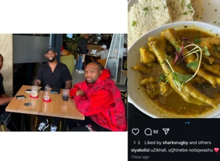 Pic: Siya Kolisi Enjoys Chicken Feet with Springboks Teammates Lukhanyo AM and Makazole Mapimpi