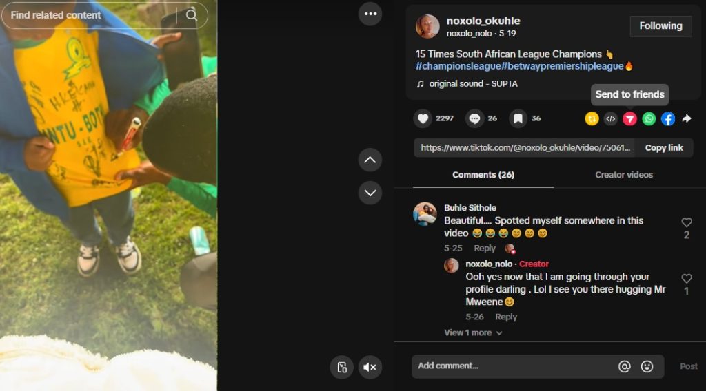 Sundowns Divine Lunga girlfriend brag