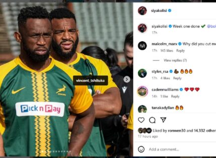 ‘Beach you are too big’: Springboks’ Siya Kolisi shuts down Malcolm Marx