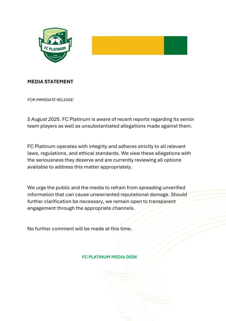 FC Platinum suspend players Sctoland match fixing