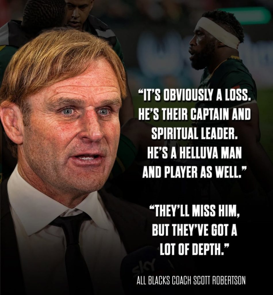 All Blacks Scott Robertson Springboks Siya Kolisi