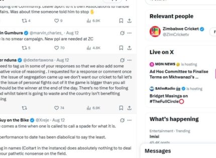 ‘We don’t want our cricket to fail’: Former Zanu-PF Central Committee member roars as Zim Cricket and Chevrons struggle