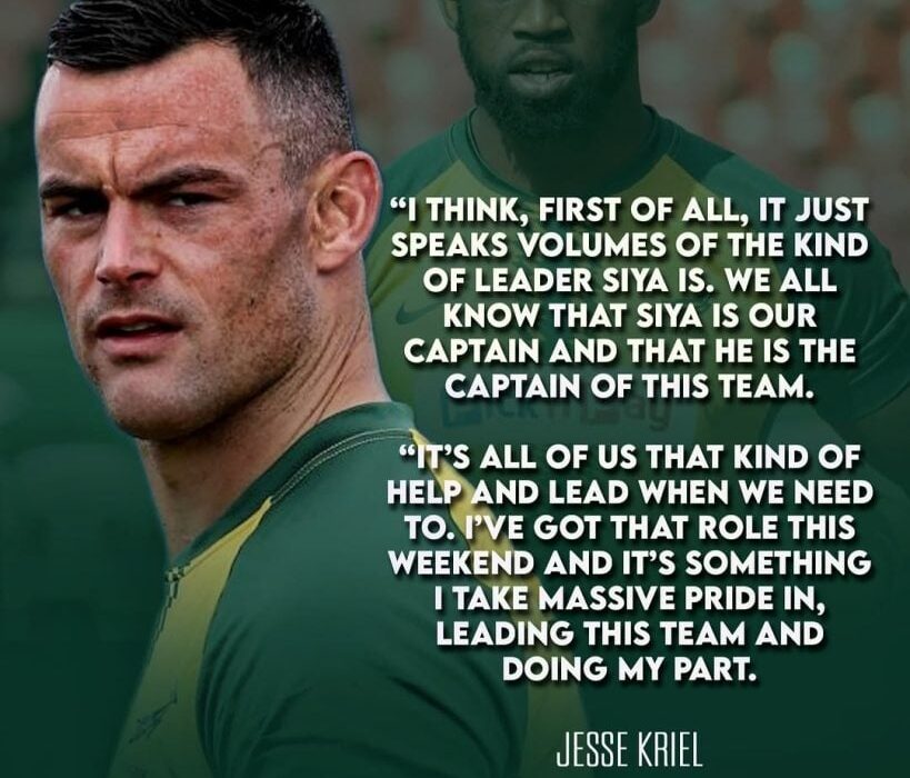 ‘I’ve got that role this weekend’: Jesse Kriel on taking the Springboks captaincy from Siya Kolisi