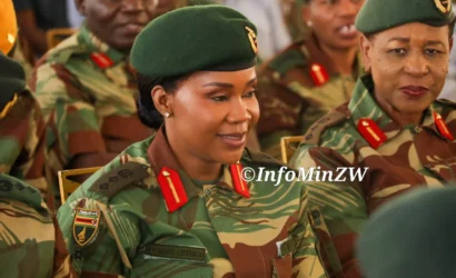 PICS: Rare Photos Of VP Chiwenga’s Wife Minnie Baloyi In Army Camouflage Uniform In Public Go Viral
