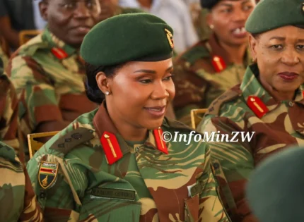 PICS: Rare Photos Of VP Chiwenga’s Wife Minnie Baloyi In Army Camouflage Uniform In Public Go Viral