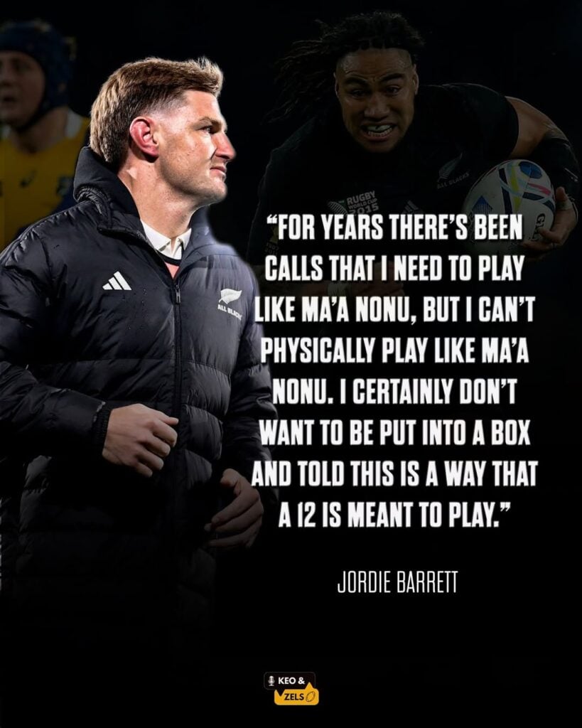 Jordie Barrett All Blacks Ma’a Nonu comparisons