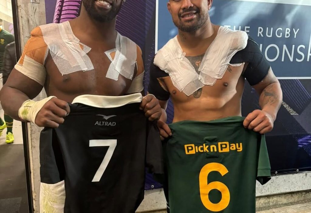 Pictures: Springboks captain Siya Kolisi visits All Blacks captain Ardie Savea’s family after record win