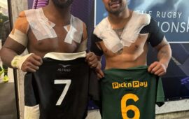 Pictures: Springboks captain Siya Kolisi visits All Blacks captain Ardie Savea’s family after record win