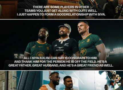 ‘He’s a great father’: All Blacks’ Ardie Savea praises Springboks captain Siya Kolisi