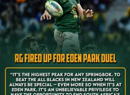 ‘It’ll be a helluva’: RG Snyman on the Springboks’ chance to end All Blacks drought at Eden Park