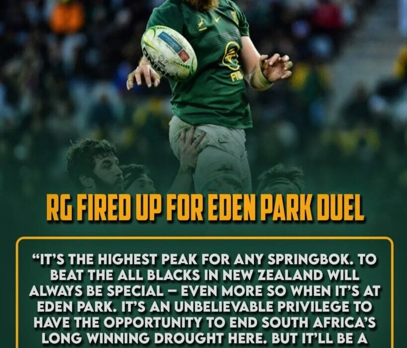 ‘It’ll be a helluva’: RG Snyman on the Springboks’ chance to end All Blacks drought at Eden Park