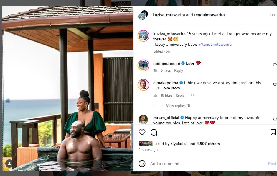 Springboks Tendai Mtawarira wife anniversary