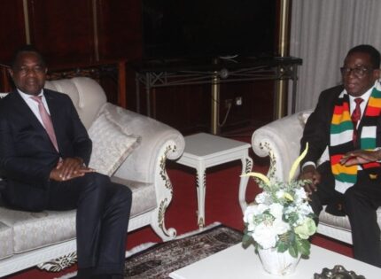 In pictures: Hakainde Hichilema finally visits President Mnangagwa for the first time