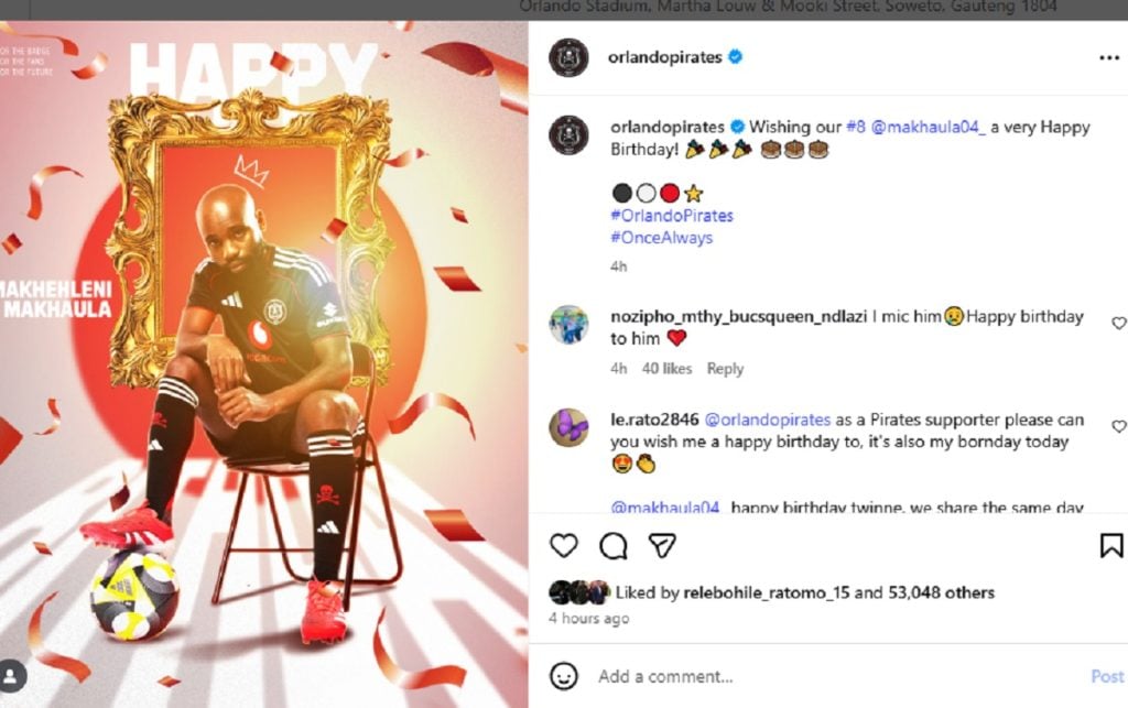 Orlando Pirates Makhehleni Makhaula age