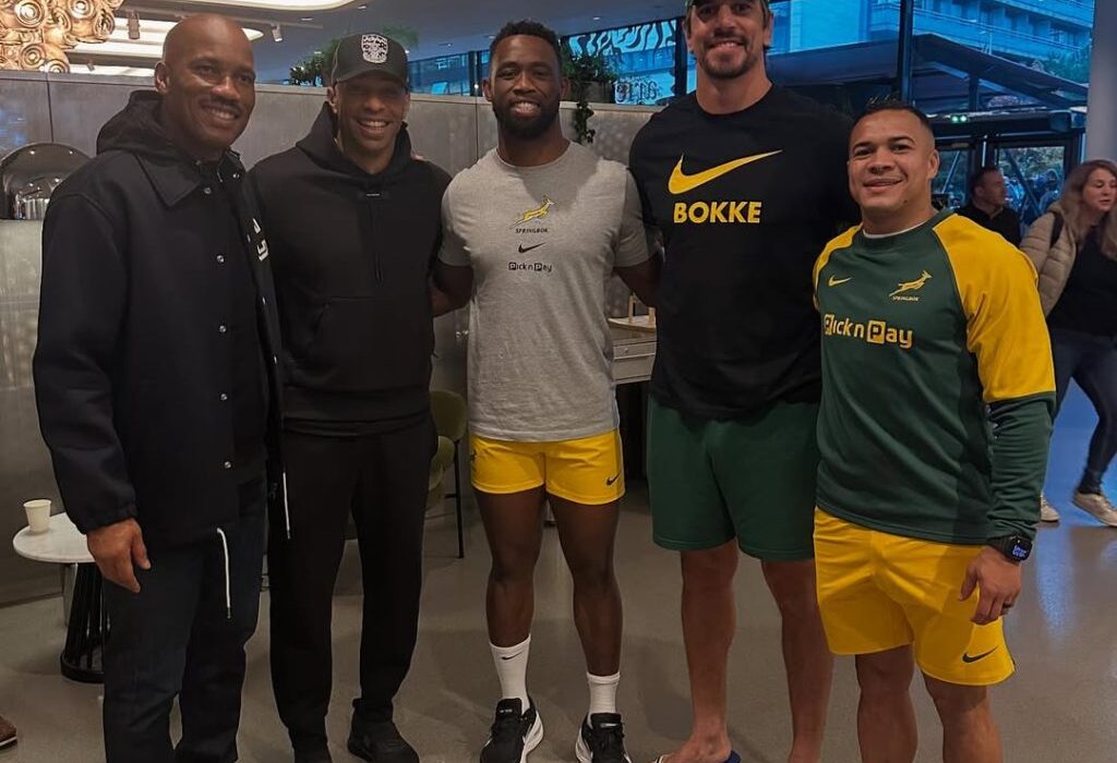 Watch: Didier Drogba and Thiery Henry’s jokes left Siya Kolisi in stitches