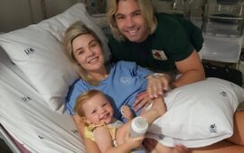 In pictures: Springbok Faf de Klerk’s wife gives birth