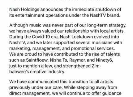 It’s over: Tinashe Murarisi quits music and drops all musicians